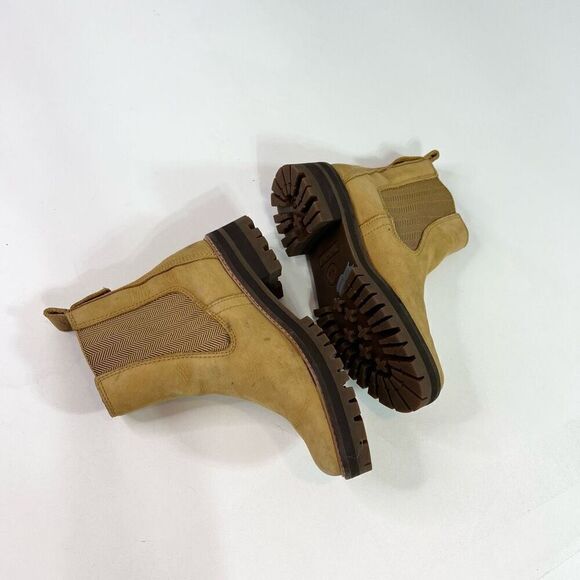 Timberland Boots Womens Size 8 Tan Suede Pull-On Chelsea - Picture 4 of 9